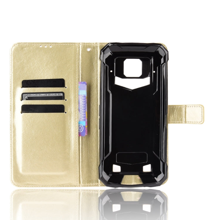 For Doogee S88 Plus / S88 Pro Crazy Horse Texture Horizontal Flip Leather Case with Holder & Card Slots & Lanyard(Gold)