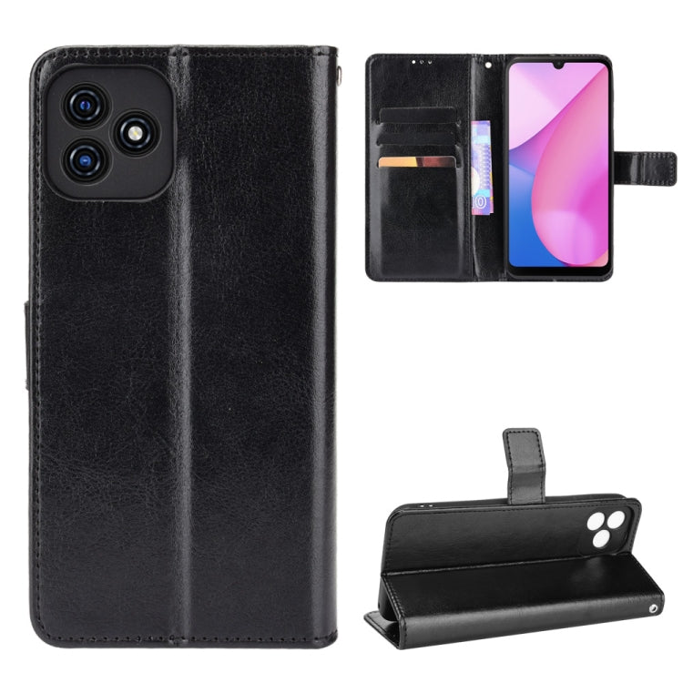 For Blackview Oscal C20 Crazy Horse Texture Horizontal Flip Leather Case with Holder & Card Slots & Lanyard(Black)