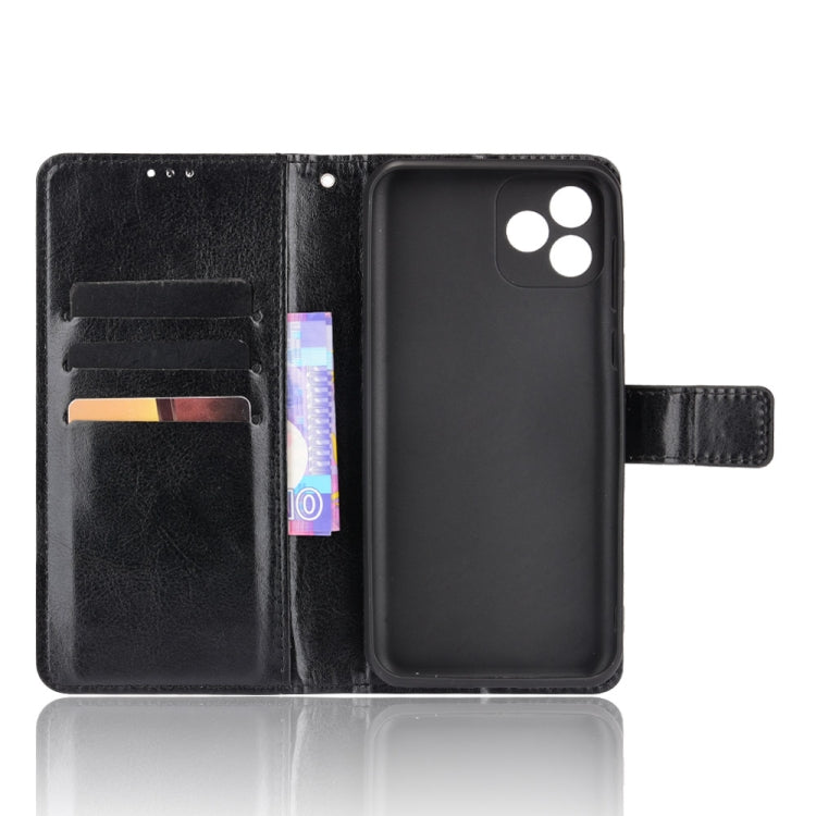 For Blackview Oscal C20 Crazy Horse Texture Horizontal Flip Leather Case with Holder & Card Slots & Lanyard(Black)