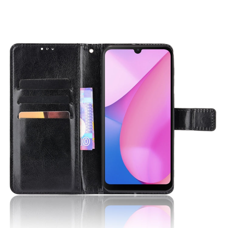 For Blackview Oscal C20 Crazy Horse Texture Horizontal Flip Leather Case with Holder & Card Slots & Lanyard(Black)