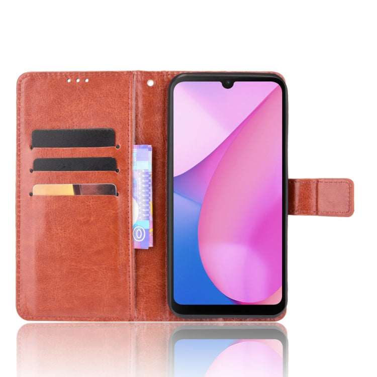 For Blackview Oscal C20 Crazy Horse Texture Horizontal Flip Leather Case with Holder & Card Slots & Lanyard(Brown)