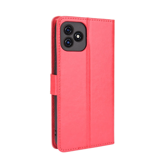 For Blackview Oscal C20 Crazy Horse Texture Horizontal Flip Leather Case with Holder & Card Slots & Lanyard(Red)