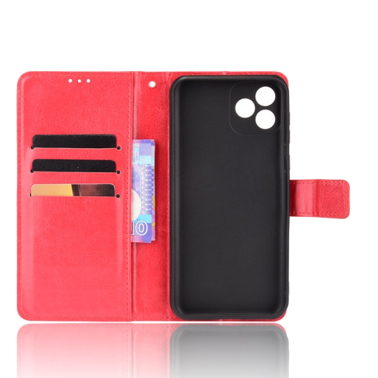 For Blackview Oscal C20 Crazy Horse Texture Horizontal Flip Leather Case with Holder & Card Slots & Lanyard(Red)
