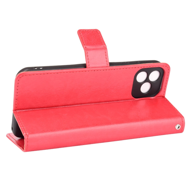 For Blackview Oscal C20 Crazy Horse Texture Horizontal Flip Leather Case with Holder & Card Slots & Lanyard(Red)