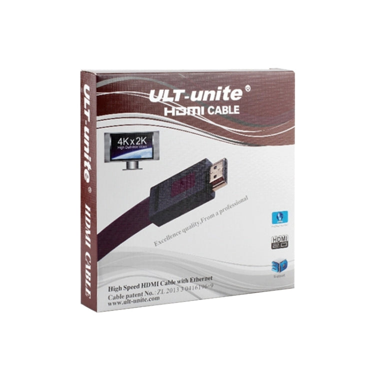 ULT-unite 4K Ultra HD Gold-plated HDMI to HDMI Flat Cable, Cable Length:5m(Transparent Purple)