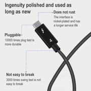 USB-C / Type-C Male to USB-C / Type-C Male Multi-function Transmission Cable for Thunderbolt 4, Cable Length:0.3m(Black)