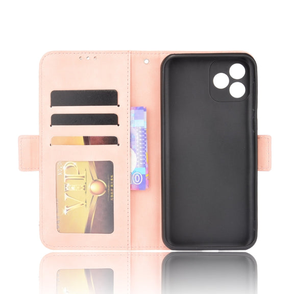 For Blackview Oscal C20 Skin Feel Calf Pattern Horizontal Flip Leather Case with Holder & Card Slots & Photo Frame(Pink)