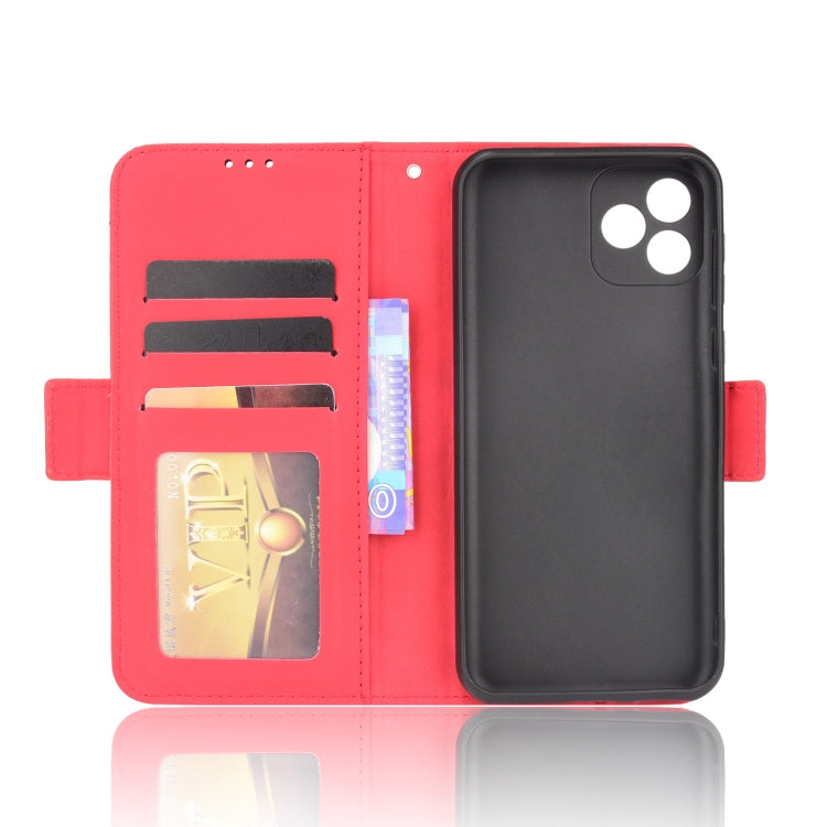 For Blackview Oscal C20 Skin Feel Calf Pattern Horizontal Flip Leather Case with Holder & Card Slots & Photo Frame(Red)