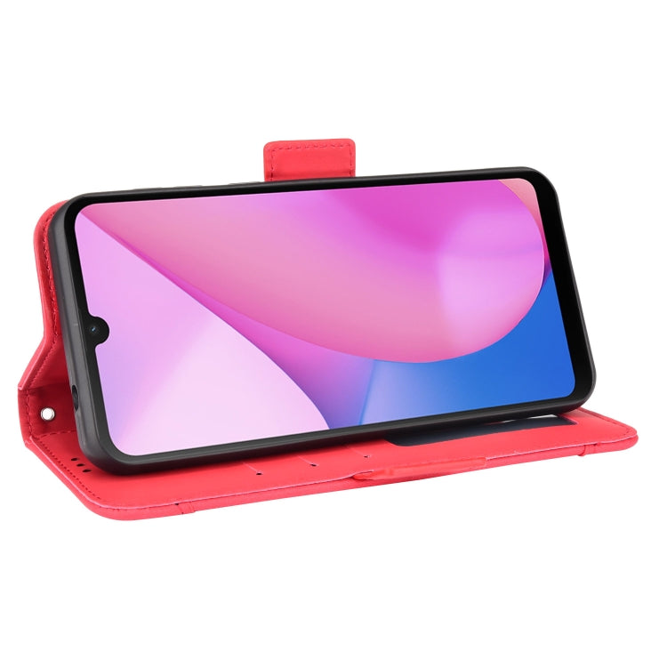 For Blackview Oscal C20 Skin Feel Calf Pattern Horizontal Flip Leather Case with Holder & Card Slots & Photo Frame(Red)
