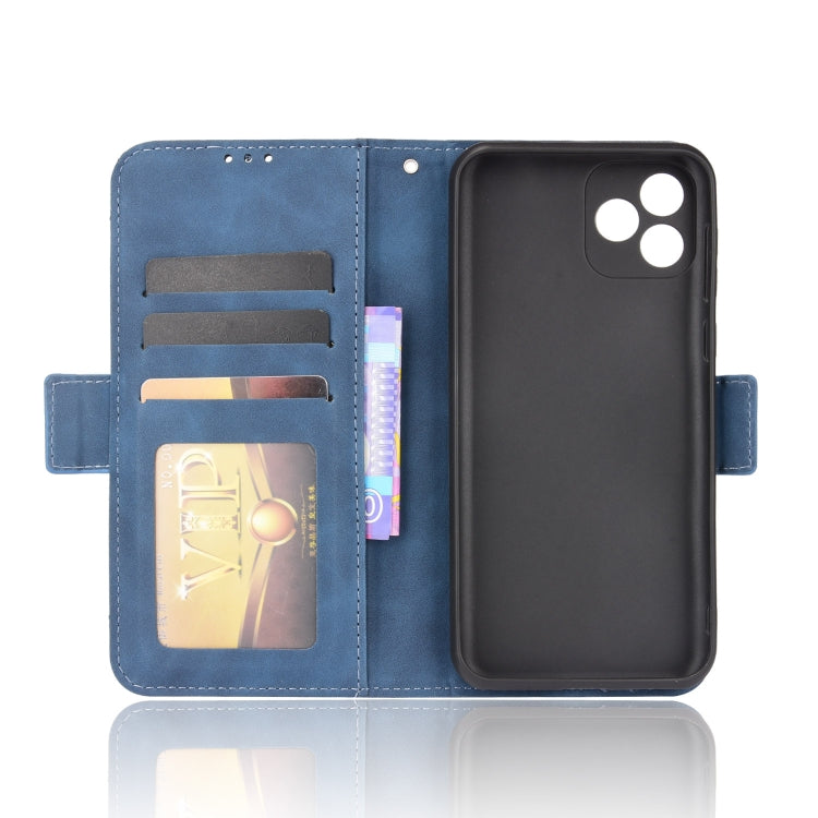 For Blackview Oscal C20 Skin Feel Calf Pattern Horizontal Flip Leather Case with Holder & Card Slots & Photo Frame(Blue)