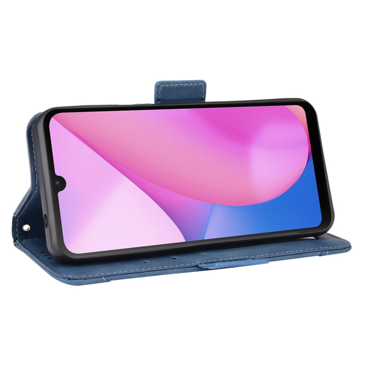 For Blackview Oscal C20 Skin Feel Calf Pattern Horizontal Flip Leather Case with Holder & Card Slots & Photo Frame(Blue)