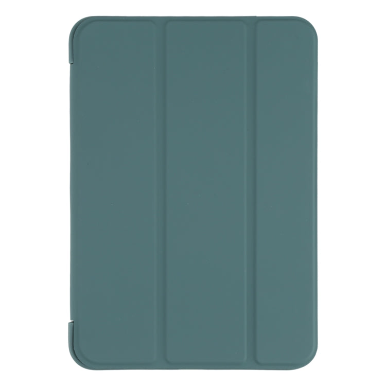 For iPad mini 2024 / mini 6 GEBEI Shockproof Horizontal Flip Tablet Case with Three-folding Holder(Pine Needle Green)