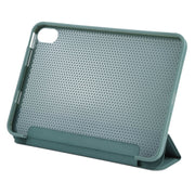 For iPad mini 2024 / mini 6 GEBEI Shockproof Horizontal Flip Tablet Case with Three-folding Holder(Pine Needle Green)