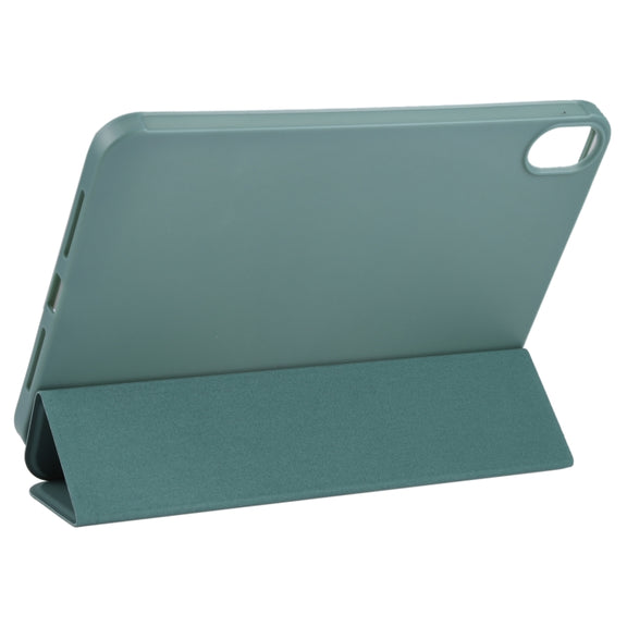 For iPad mini 2024 / mini 6 GEBEI Shockproof Horizontal Flip Tablet Case with Three-folding Holder(Pine Needle Green)