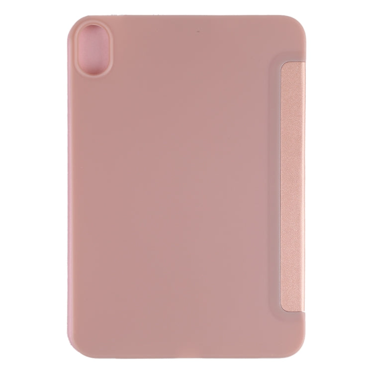 For iPad mini 2024 / mini 6 GEBEI Shockproof Horizontal Flip Tablet Case with Three-folding Holder(Rose Gold)