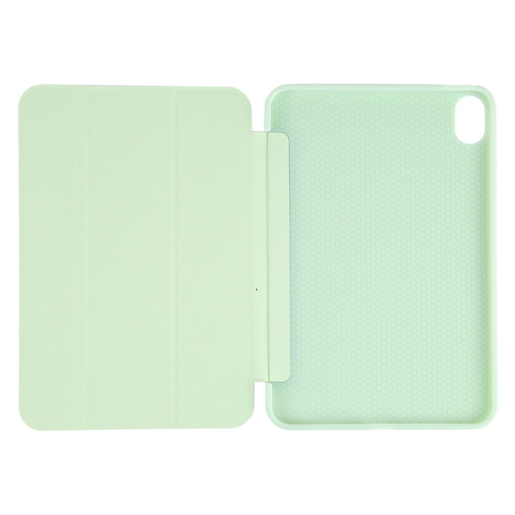 For iPad mini 2024 / mini 6 GEBEI Shockproof Horizontal Flip Tablet Case with Three-folding Holder(Mint Green)
