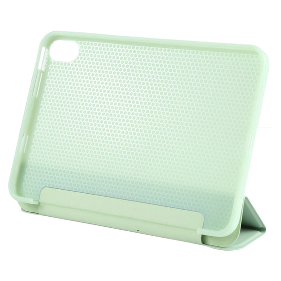 For iPad mini 2024 / mini 6 GEBEI Shockproof Horizontal Flip Tablet Case with Three-folding Holder(Mint Green)