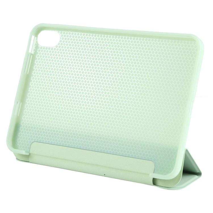 For iPad mini 2024 / mini 6 GEBEI Shockproof Horizontal Flip Tablet Case with Three-folding Holder(Mint Green)