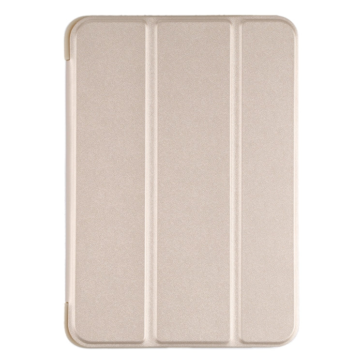 For iPad mini 2024 / mini 6 GEBEI Shockproof Horizontal Flip Tablet Case with Three-folding Holder(Gold)
