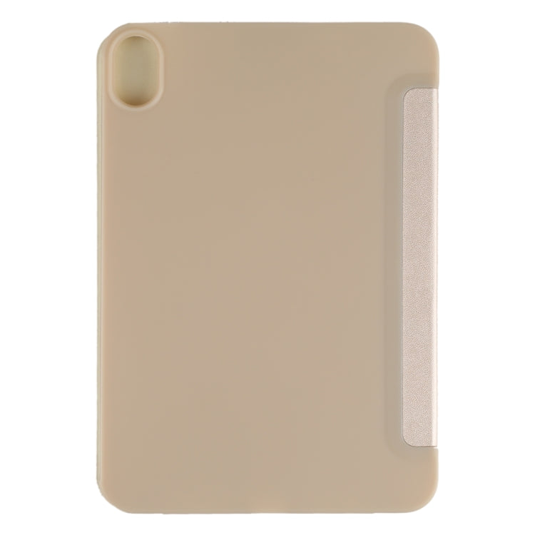 For iPad mini 2024 / mini 6 GEBEI Shockproof Horizontal Flip Tablet Case with Three-folding Holder(Gold)