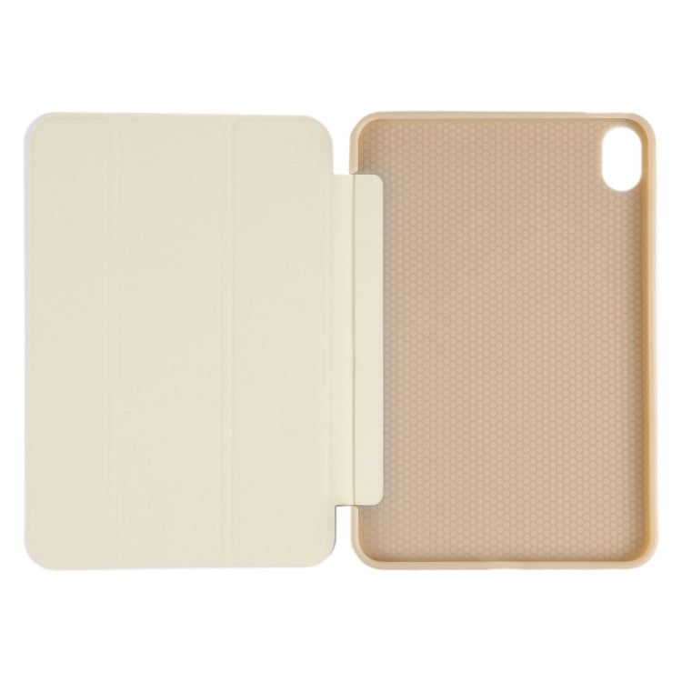 For iPad mini 2024 / mini 6 GEBEI Shockproof Horizontal Flip Tablet Case with Three-folding Holder(Gold)