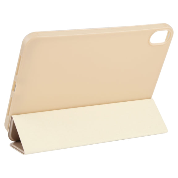 For iPad mini 2024 / mini 6 GEBEI Shockproof Horizontal Flip Tablet Case with Three-folding Holder(Gold)