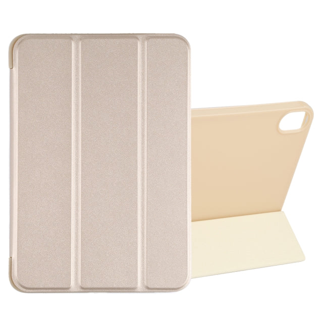 For iPad mini 2024 / mini 6 GEBEI Shockproof Horizontal Flip Tablet Case with Three-folding Holder(Gold)
