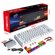 HXSJ L600 87 Keys USB-C / Type-C Wired Red Shaft Mechanical Keyboard with Cool Backlight(White)