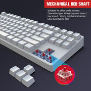 HXSJ L600 87 Keys USB-C / Type-C Wired Red Shaft Mechanical Keyboard with Cool Backlight(Black)