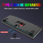 HXSJ L600 87 Keys USB-C / Type-C Wired Red Shaft Mechanical Keyboard with Cool Backlight(Black)