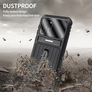 For Samsung Galaxy S21 Ultra 5G Armor Shockproof Splash-proof Dust-proof Phone Case with Holder(Black)