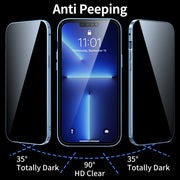 For iPhone 13 Anti-peeping Magnetic Metal Frame Double-sided Tempered Glass Phone Case(Black)