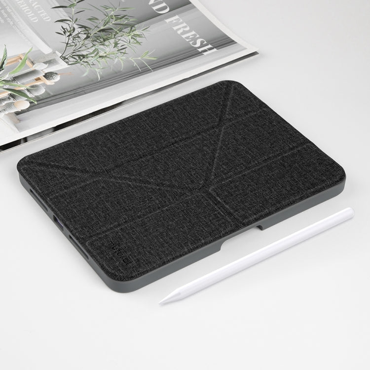 For iPad mini 6 / mini 2024 Mutural Multi-fold Smart Leather Tablet Case(Black)