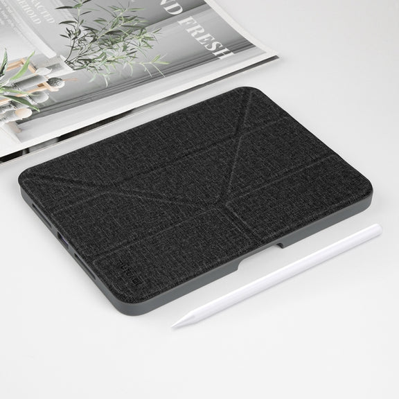 For iPad mini 6 / mini 2024 Mutural Multi-fold Smart Leather Tablet Case(Black)