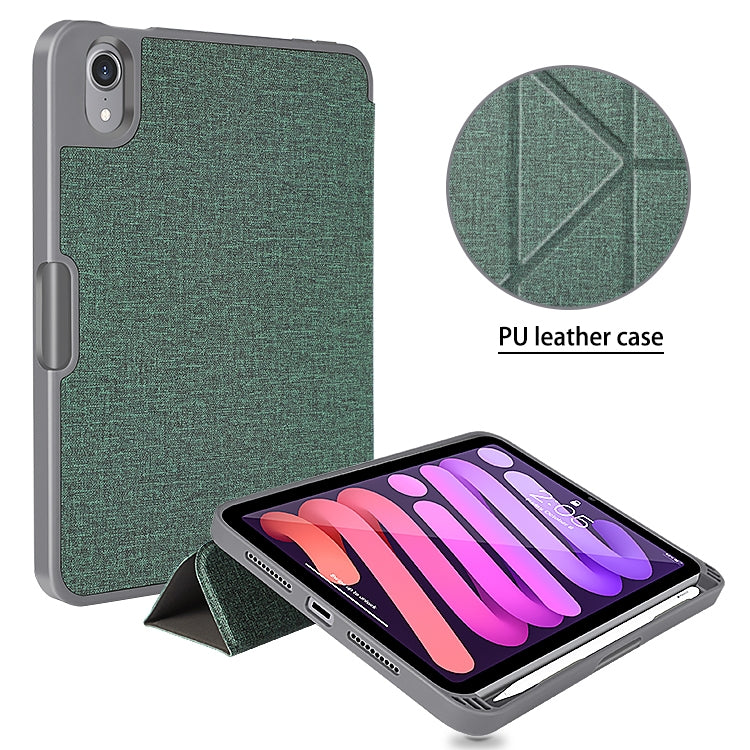 For iPad mini 6 / mini 2024 Mutural Multi-fold Smart Leather Tablet Case(Blue)