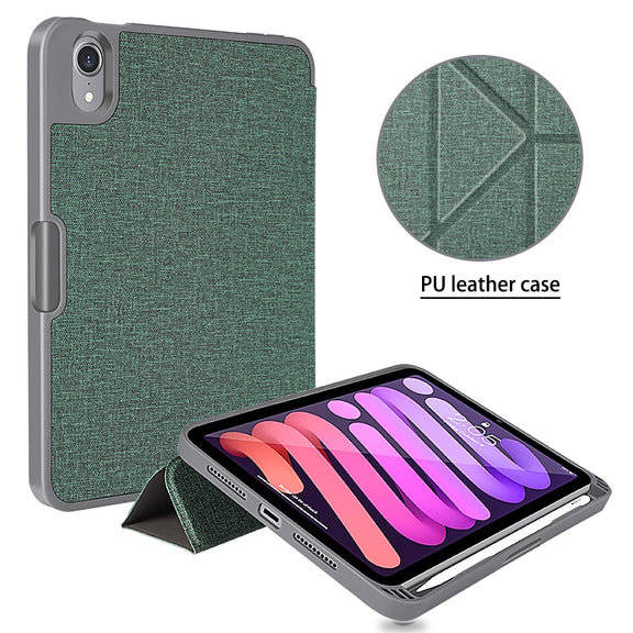 For iPad mini 6 / mini 2024 Mutural Multi-fold Smart Leather Tablet Case(Blue)