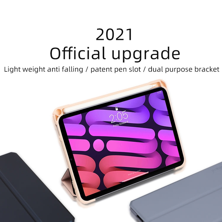 For iPad mini 6 / mini 2024 Mutural Pinyue Series Horizontal Flip Tablet Case with Holder & Pen Slot & Sleep / Wake-up Function(Pink)