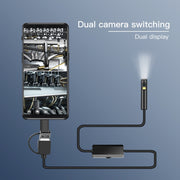 AN100 3 in 1 IP68 Water-resistant USB-C / Type-C + Micro USB + USB Dual Cameras Industrial Digital Endoscope with 9 LEDs, Support Android System, Lens Diameter: 5.5mm, Length:2m Soft Cable