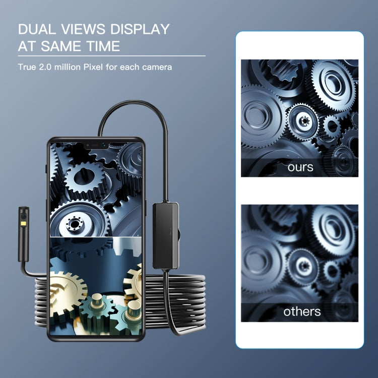 AN100 3 in 1 IP68 Water-resistant USB-C / Type-C + Micro USB + USB Dual Cameras Industrial Digital Endoscope with 9 LEDs, Support Android System, Lens Diameter: 8mm, Length:2m Soft Cable