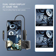AN100 3 in 1 IP68 Water-resistant USB-C / Type-C + Micro USB + USB Dual Cameras Industrial Digital Endoscope with 9 LEDs, Support Android System, Lens Diameter: 8mm, Length:10m Hard Cable