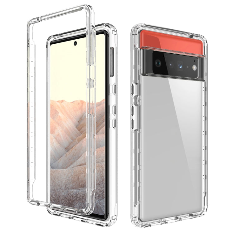 For Google Pixel 6 Pro High Transparency Two-color Gradient PC + TPU Phone Protective Case(Transparent)
