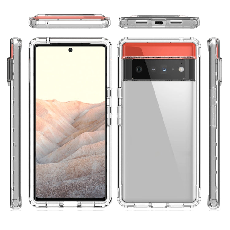 For Google Pixel 6 Pro High Transparency Two-color Gradient PC + TPU Phone Protective Case(Transparent)