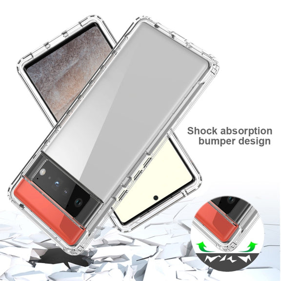 For Google Pixel 6 Pro High Transparency Two-color Gradient PC + TPU Phone Protective Case(Transparent)