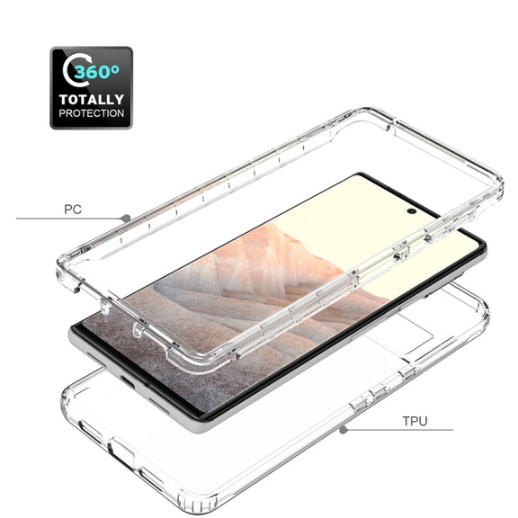 For Google Pixel 6 Pro High Transparency Two-color Gradient PC + TPU Phone Protective Case(Transparent)