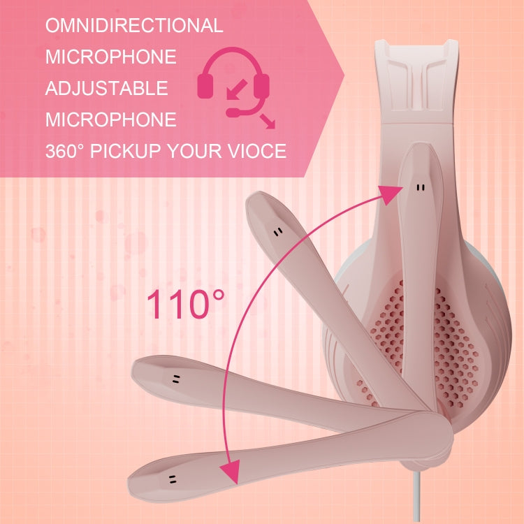 SADES A9 3.5mm Port Adjustable Gaming Headset with Microphone(Rose Gold)