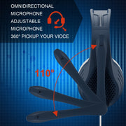 SADES A9 3.5mm Port Adjustable Gaming Headset with Microphone(Blue)