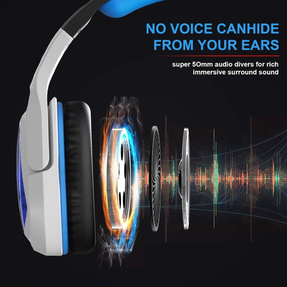 SADES MH901 7.1 Channel USB Adjustable Gaming Headset with Microphone(Blue White)