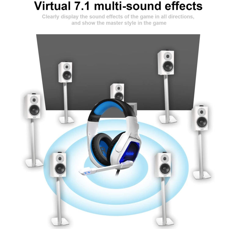 SADES MH901 7.1 Channel USB Adjustable Gaming Headset with Microphone(Blue White)