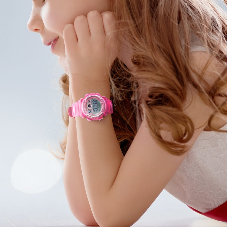 SKMEI 1451 LED Digital Stopwatch Chronograph Luminous Children Sports Electronic Watch(Yellow Shell Blue Circle)