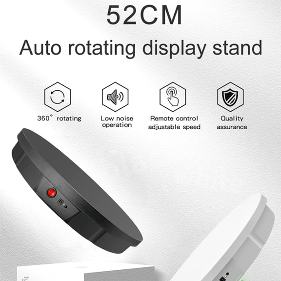52cm Remote Control Electric Rotating Turntable Display Stand Video Shooting Props Turntable, Plug-in Power, Power Plug:EU Plug(White)